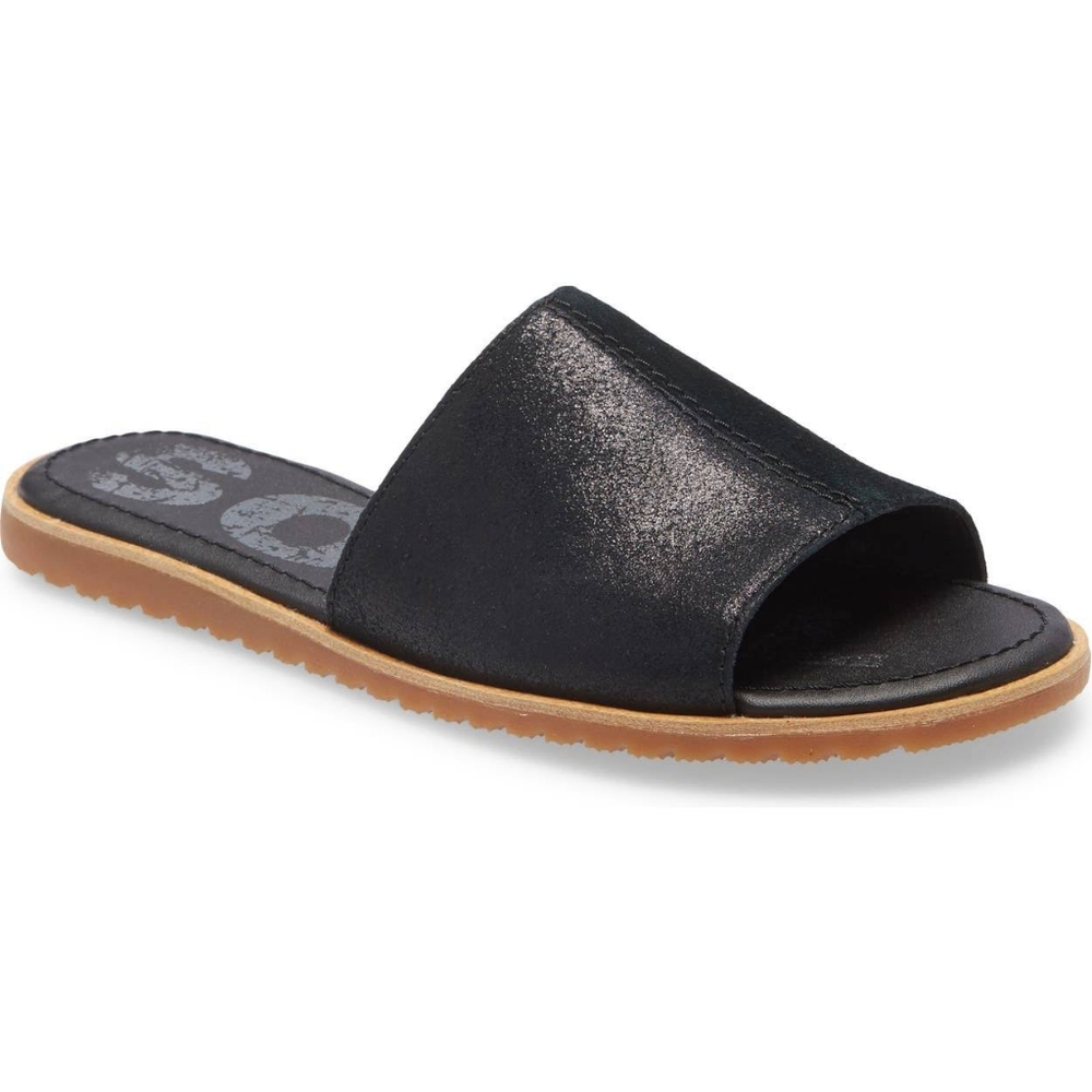 Sorel Ella Leather II block slide, size 7